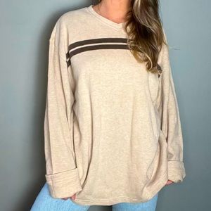 John Ashford Beige Sweater with Brown Stripes